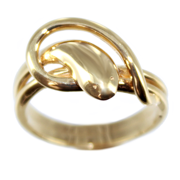 Bague Or Jaune Serpent Couleuvre 