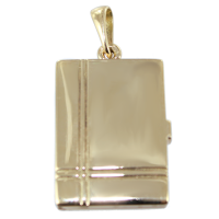 Pendentif Or Jaune Cassolette Rectangulaire Livre - 24 x 12 mm 