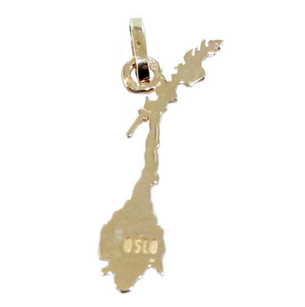 Pendentif Or Jaune Carte Norvège - Taille 1 