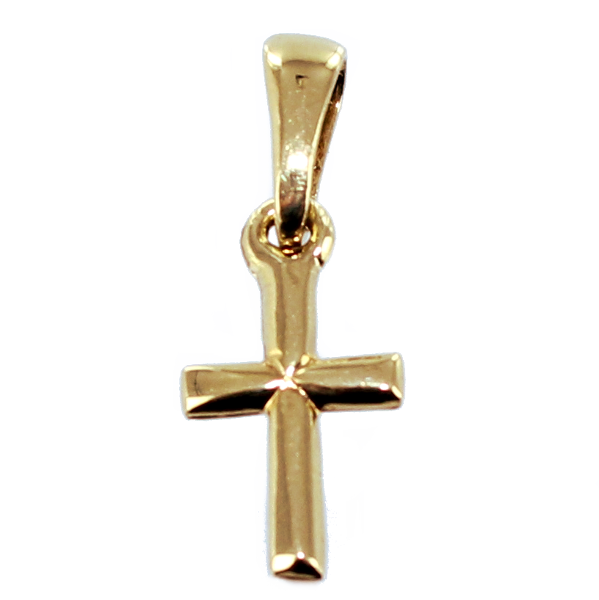 Croix catholique bâton Or Jaune 
