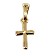 Croix Or Jaune  catholique bâton 