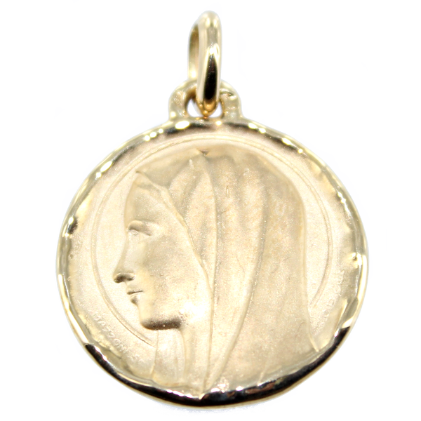 Médaille Or Jaune Sainte Vierge ciselée - Taille 3 
