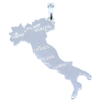 Pendentif Argent Carte Italie - Taille 2 