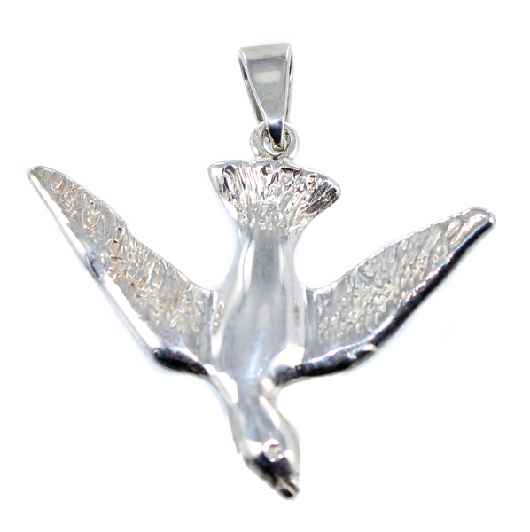 Pendentif Argent Colombe protestante - Taille 3 