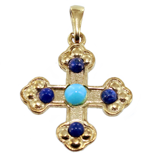 Croix de Saint Maurice empierrée Or Jaune 