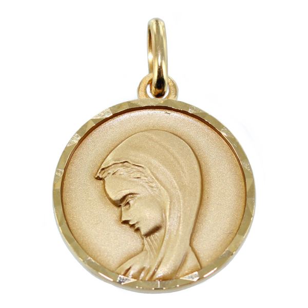 Médaille Plaqué Or Sainte Vierge Jeune fille 