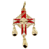 Croix d'Auvergne émaillée Plaqué Or 