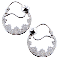 Boucles d'oreilles Argent Créoles gravées - Modèle 1 -27mm 