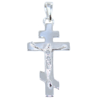 Croix orthodoxe avec Christ - Taille 1 Argent 