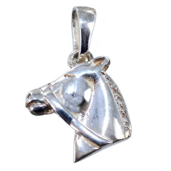Pendentif Bronze Cheval profil enrêné - Taille 2 