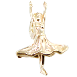Pendentif Or Jaune Danseuse Flamenco 