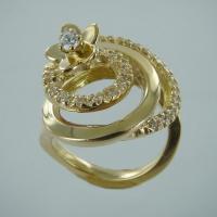 Bague Or Jaune Folie Flore