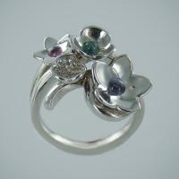Bague Or Blanc Flora