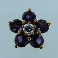 Pendentif Or Jaune Flore