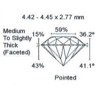 Diamant Taille Brillant 4.42mm 0.34 carat GSI2 - Image 4 