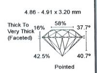 Diamant Taille Brillant 4.86mm 0.50 carat HSI2 - Image 3 
