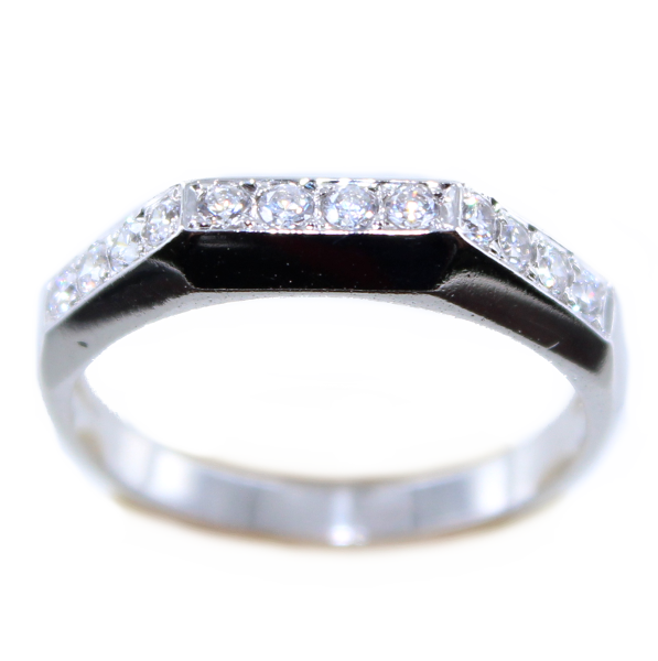 Bague Or Blanc Alliance Serti grain Carrie 