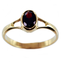 Bague Or 18 K Jaune Serti clos Havanne 