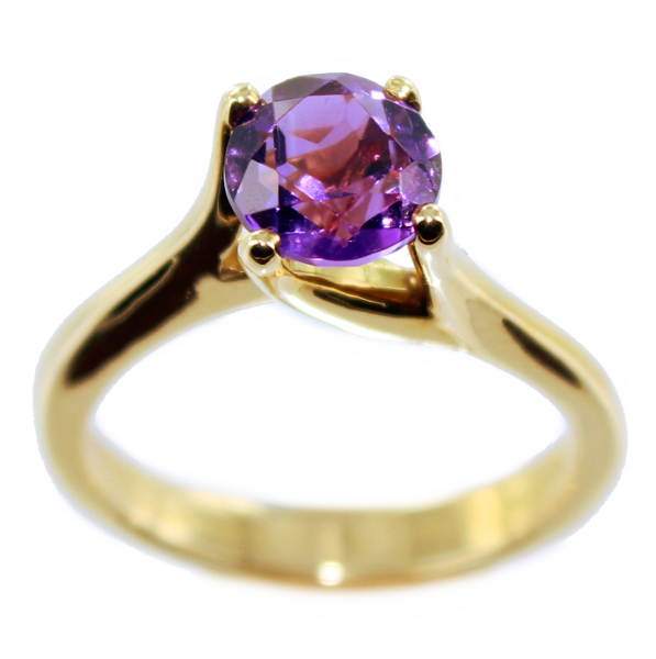 Bague Or Jaune Serti griffe Noce 