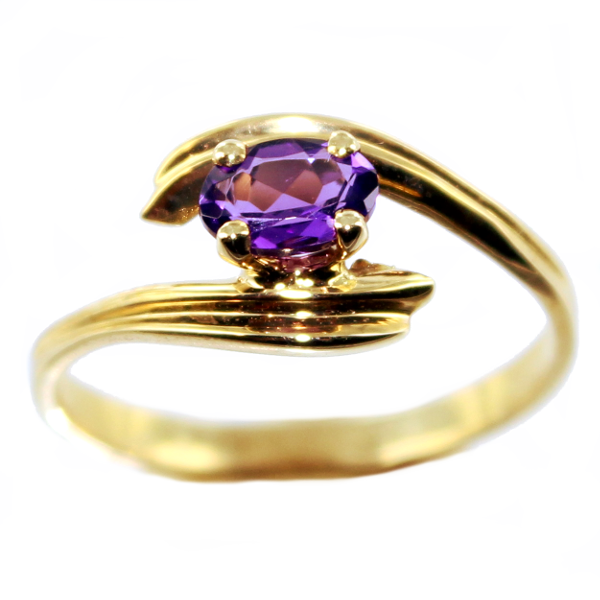 Bague Or Jaune Serti griffe Sunshine 