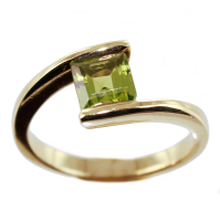 Bague Or Jaune Serti suspendu Bird 