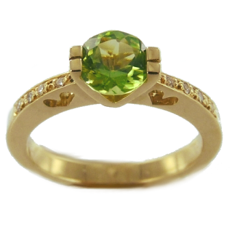 Bague Or Jaune Serti griffe Eve 