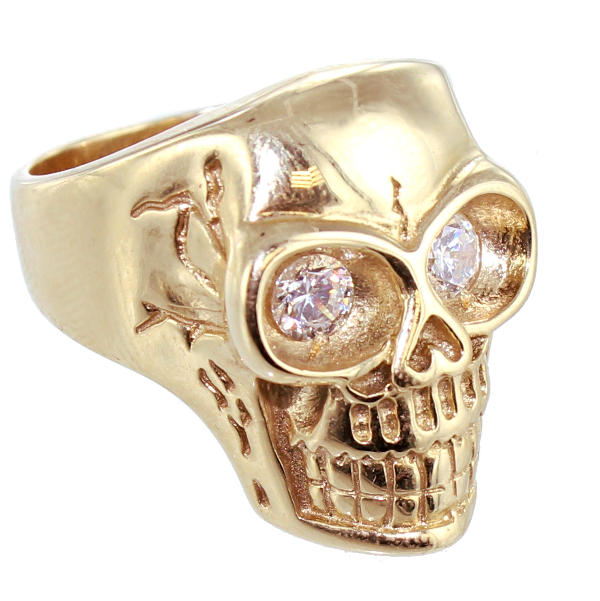 Bague Tête de mort avec pierres - Image 3 