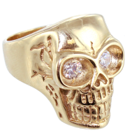 Bague Tête de mort avec pierres - Image 3 