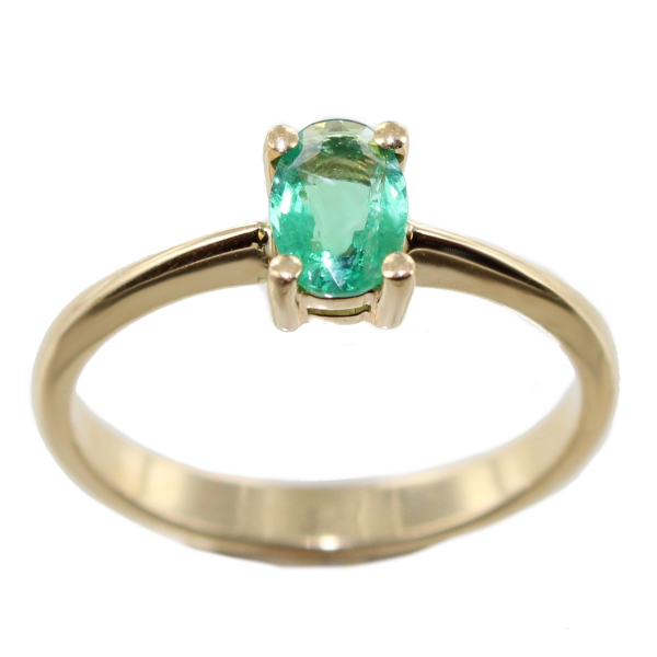 Bague Or Jaune Serti griffe Colombine 