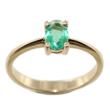 Bague Or Jaune Serti griffe Colombine 