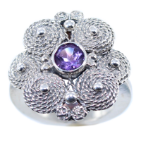 Bague Argent Serti clos Art Nouveau 