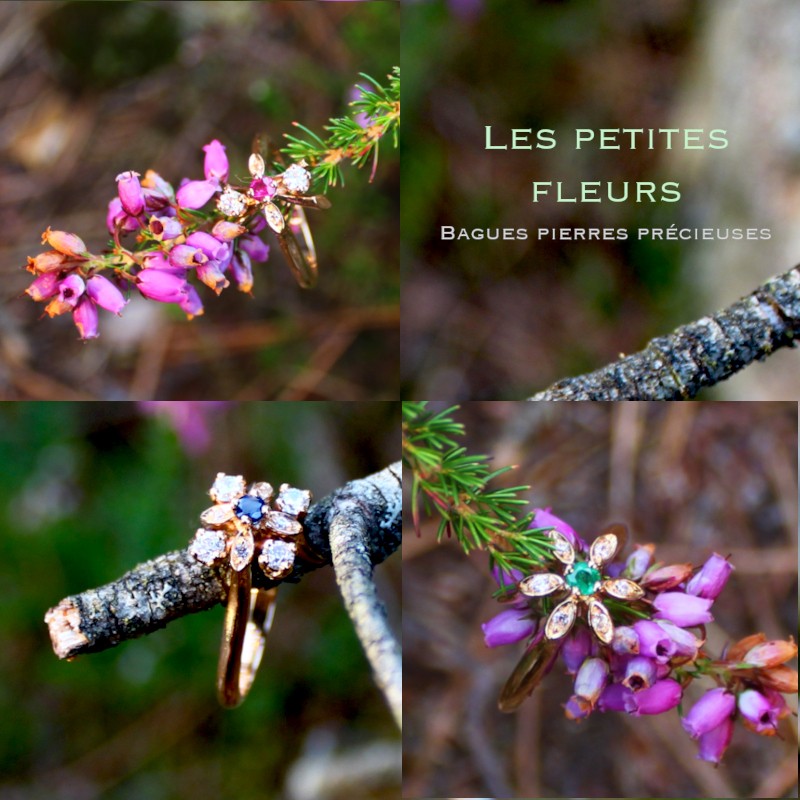 Bague&nbsp;Serti griffe Fleur Bleuet - Image&nbsp;3 