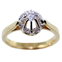 Bague de fiançailles Serti illusion Nufe 0,23ct Or Bicolore 