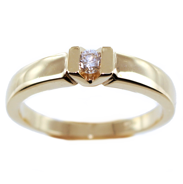 Bague de fiançailles Serti griffe Nyme 0,10ct Or Jaune 
