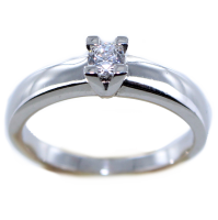 Bague de fiançailles Serti griffe Marithé 0,23ct Or Blanc 