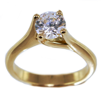 Bague de fiançailles Or Jaune  Serti griffe Noce 1,25ct 