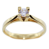 Bague de fiançailles Or Jaune  Serti griffe Malinette 0,23ct 