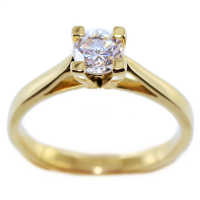 Bague de fiançailles Or Jaune  Serti griffe Maline 0,5ct 