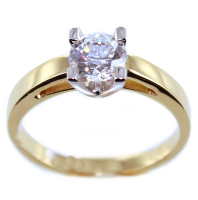 Bague de fiançailles Or Bicolore  Serti griffe Mapla 0,82ct 