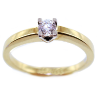 Bague de fiançailles Serti griffe Marithis 0,23ct Or Bicolore 