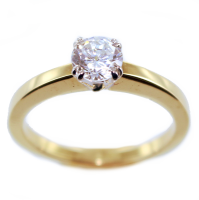 Bague de fiançailles Or Bicolore  Serti griffe Mathilde 0,65ct 