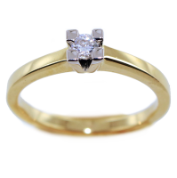 Bague de fiançailles Serti griffe Marylise 0,10ct Or Jaune 