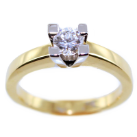 Bague de fiançailles Or Bicolore  Serti griffe Marita 0,35ct 