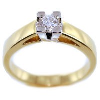 Bague de fiançailles Serti griffe Maplysie 0,23ct Or Bicolore 