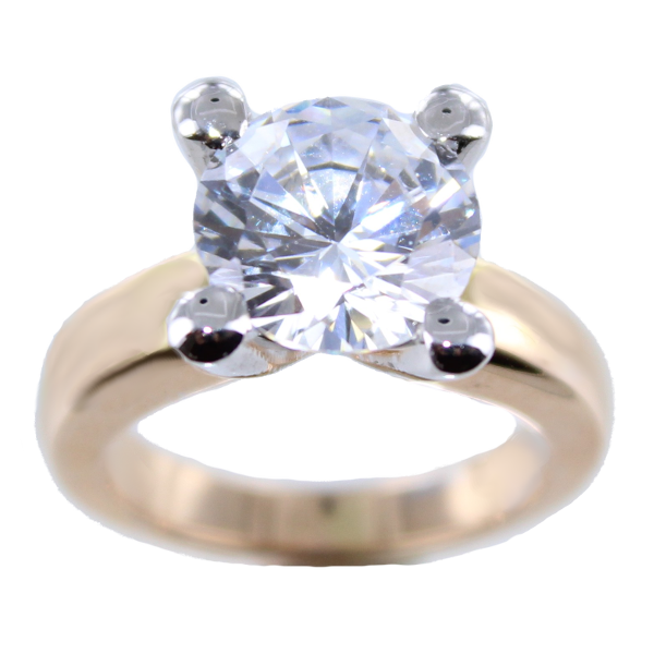 Bague de fiançailles Serti griffe Marianna Oxyde 10mm Or Bicolore 