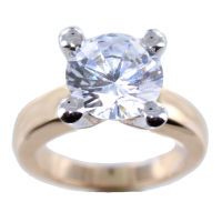 Bague de fiançailles Serti griffe Marianna Oxyde 10mm Or Bicolore 