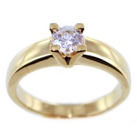 Bague de fiançailles Serti griffe Marianne 0,50ct Or Jaune 