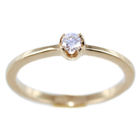 Bague de fiançailles Or Jaune  Serti griffe Masa 0,15ct à 0,03ct 