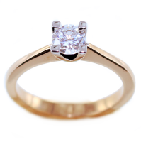 Bague de fiançailles Serti griffe Macarise 0,5ct Or Bicolore 