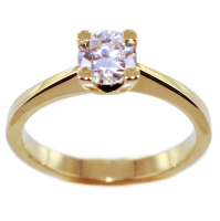 Bague de fiançailles Or Jaune  Serti griffe Macarie 0,65ct 